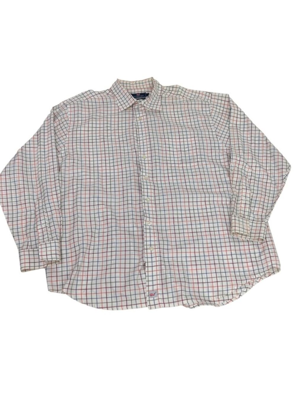 Vineyard Vines Classic Fit Murray Shirt White Multi-Color Plaid Cotton Mens XXL